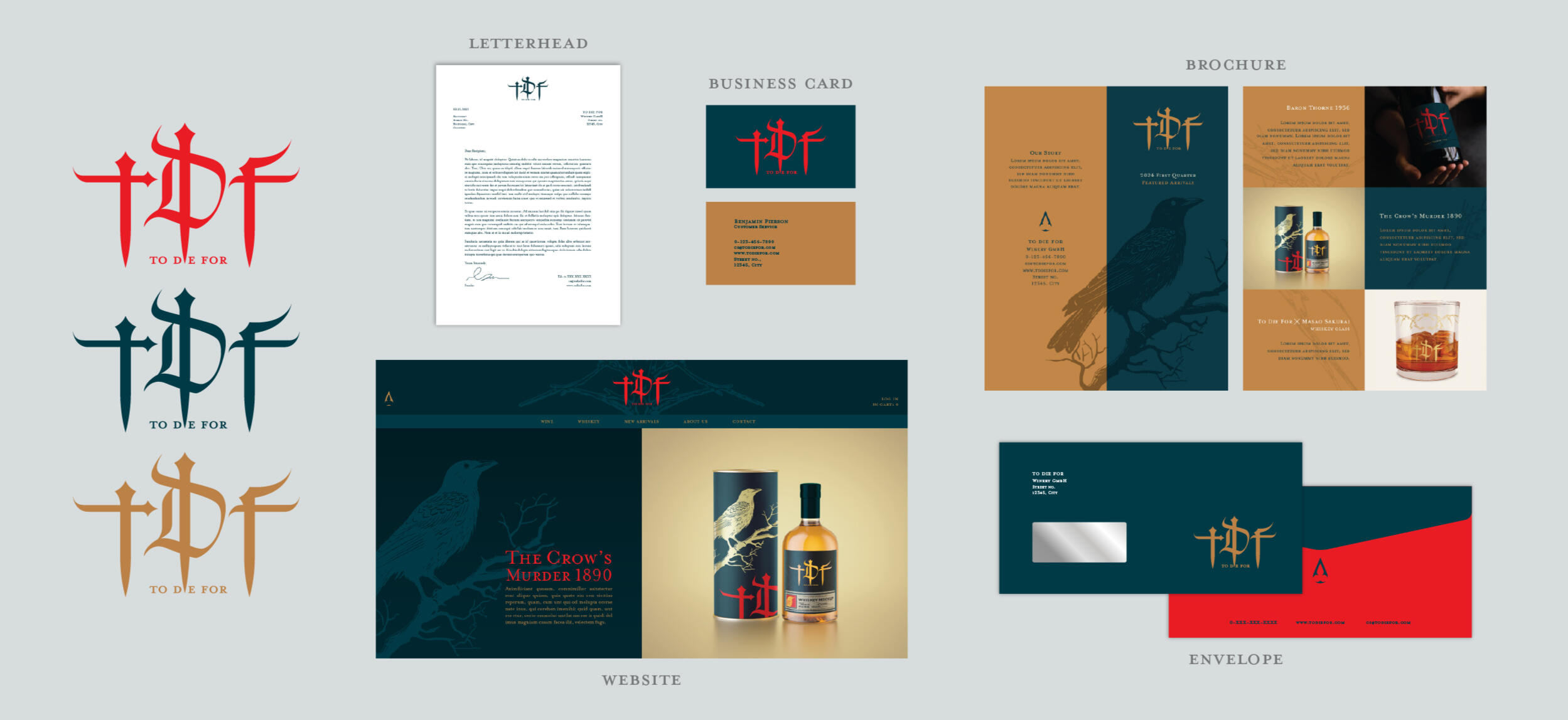 Brand Design "To Die For"︱2023 Developed a brand design for a fictional brewery with its own identity as part of a university project, inspired by gothic calligraphy.